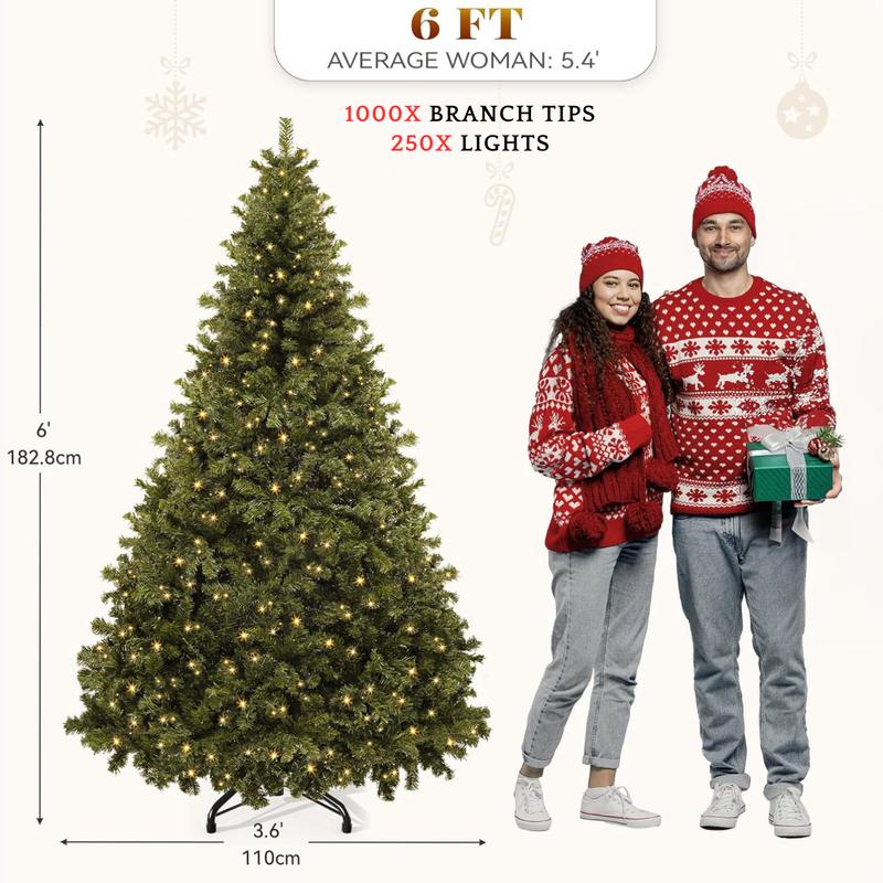 Flocked Pine Pre-Lit Christmas Tree