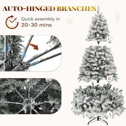 Flocked Pine Pre-Lit Christmas Tree