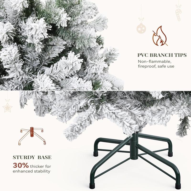 Flocked Pine Pre-Lit Christmas Tree