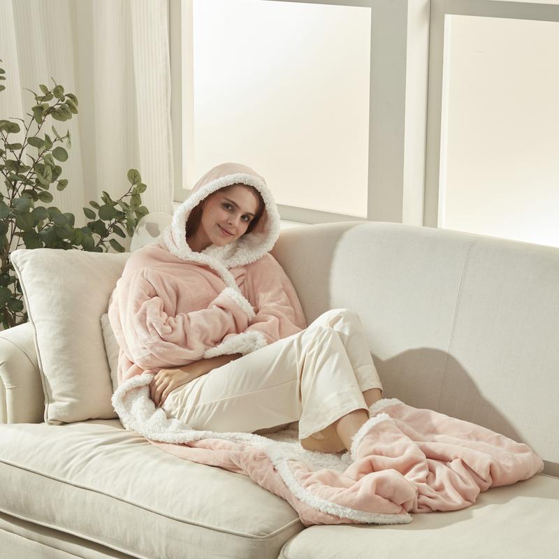 Wearable Heated Blanket with Hood