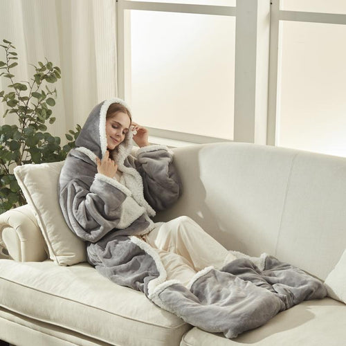 Wearable Heated Blanket with Hood